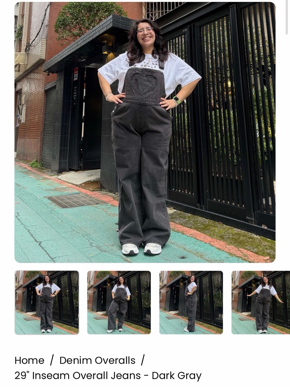 Shiny by Nature Dark Gray Denim Overalls - Women Jeans Overall - Medium